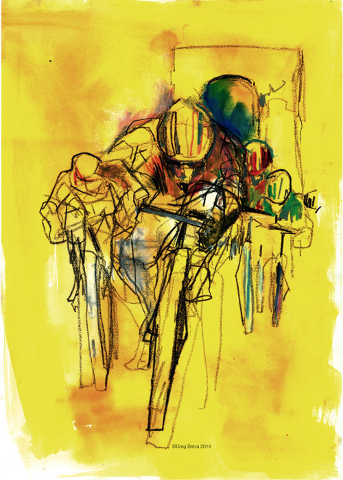 color reportage drawing by Greg Betza