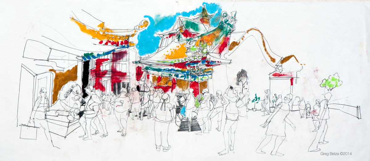China drawing by Greg Betza