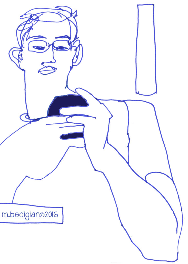 Man on Cell Phone/ Michele Bedigian