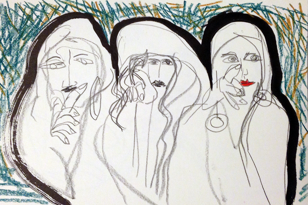 macbeth witches drawing