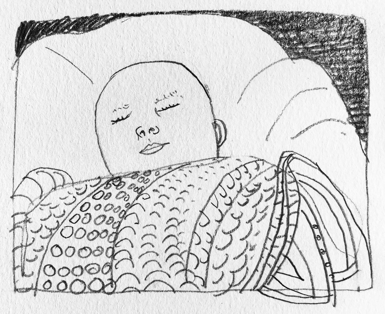 sleeping baby illustration