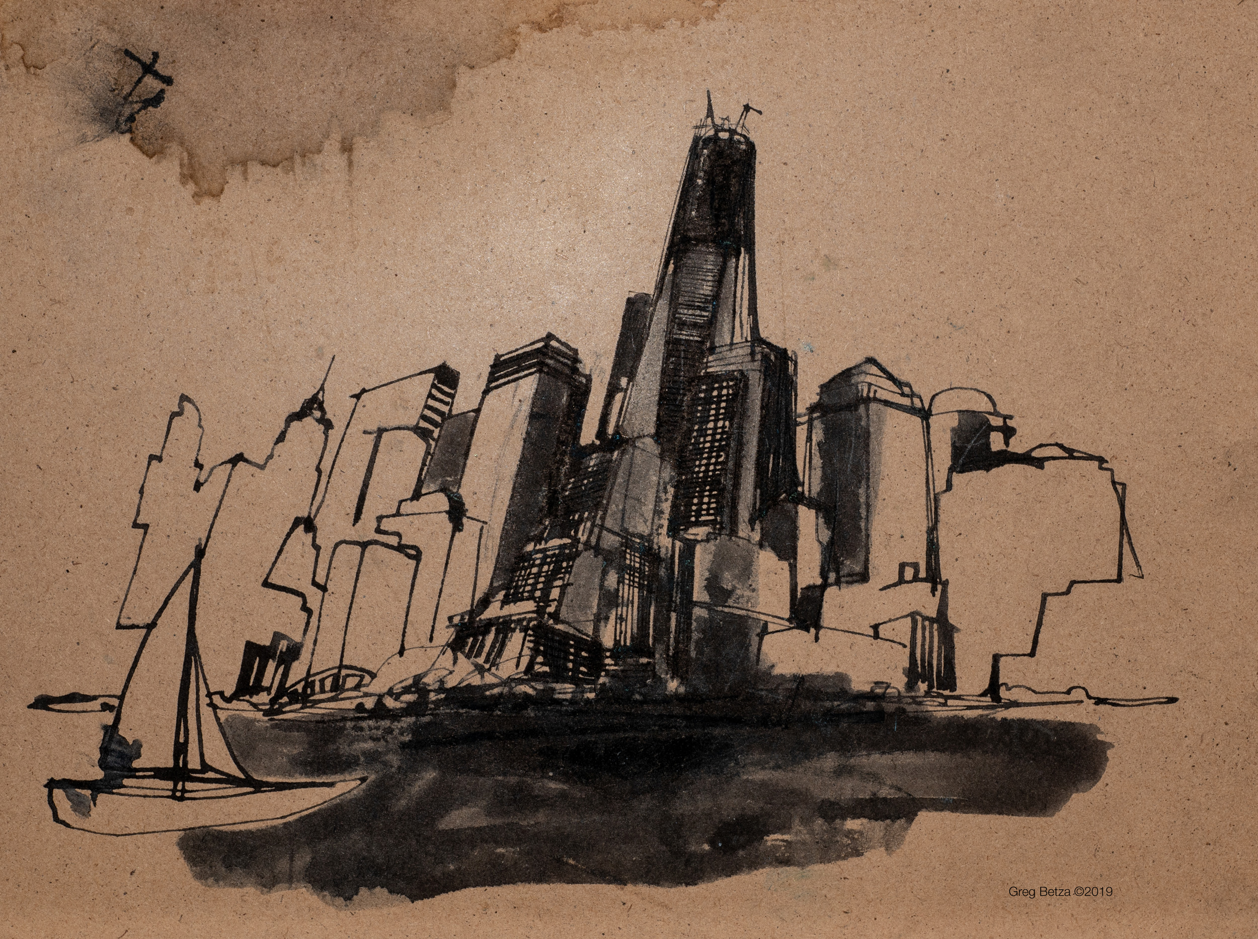 Freedom Tower drawing under construction
