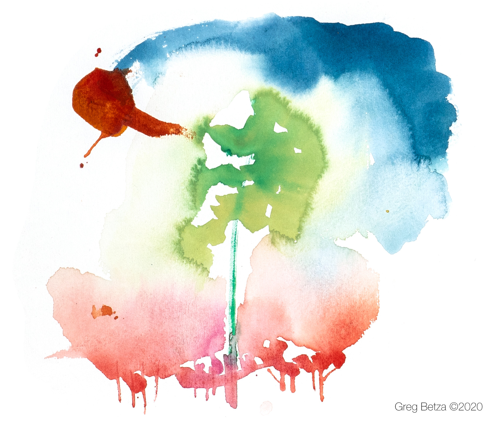 abstract tree watercolor